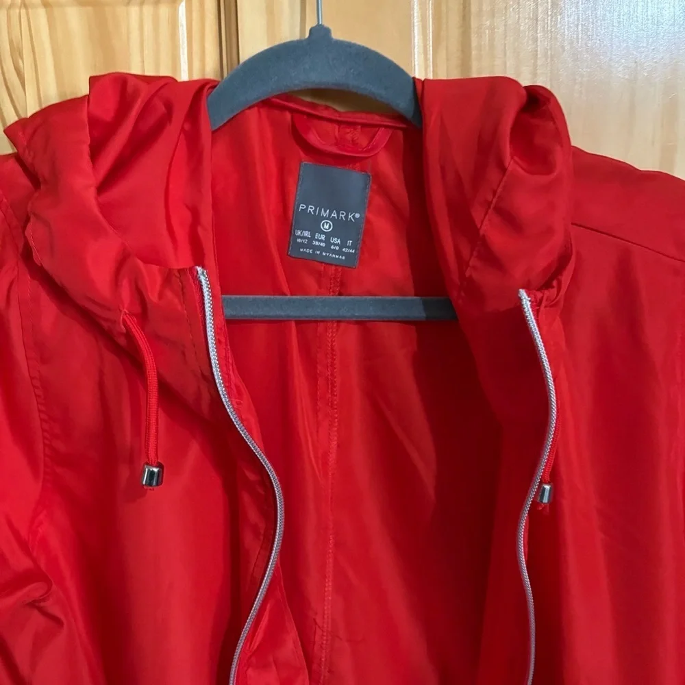 PRIMARK Red Thin Hooded Wind / Rain Jacket - Picture 3 of 8